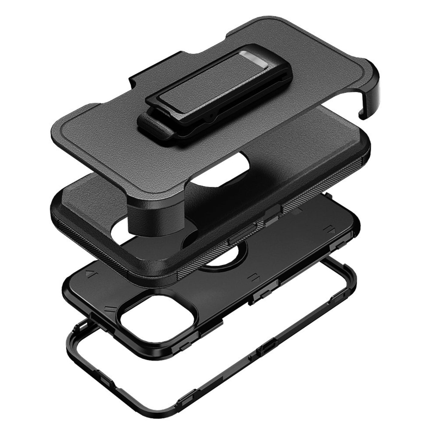 Rugged Cover for iPhone 15 Pro Hard Case Defender Protective Hard Cover Case with Belt Clip