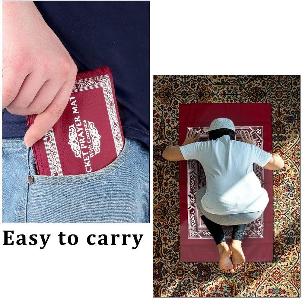 Travel Prayer Mat with Compass with Qibla finder