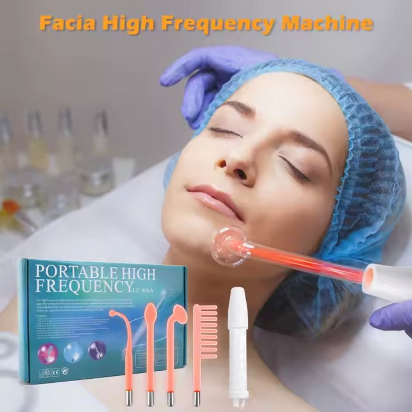 Facial Wand 4 in 1 Portable High Frequency Therapy Wand High Frequency Machine