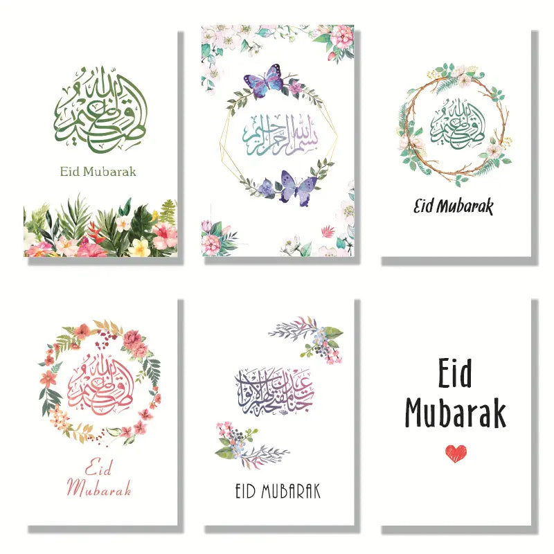 Eid Greeting Card Colorful style Eid Mubarak (6 Pack)