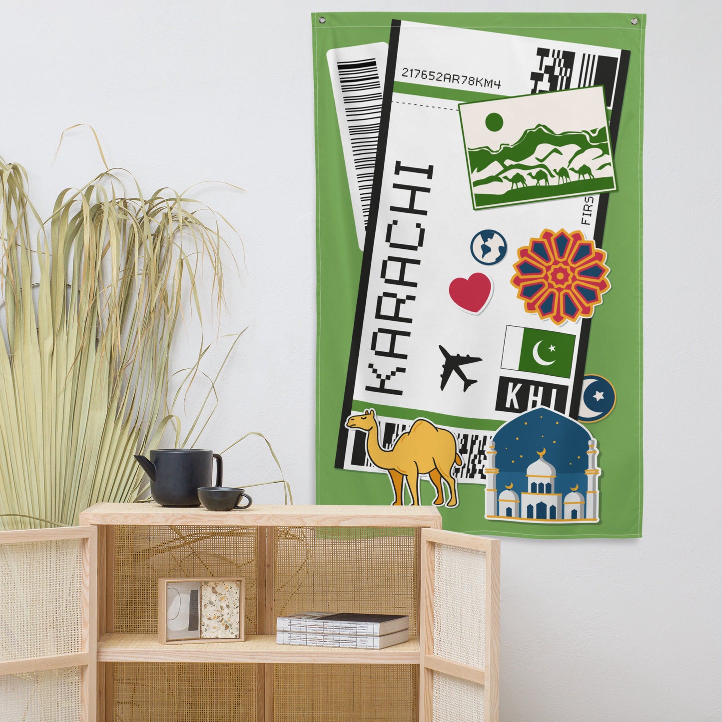 Karachi Pakistan Pakistani Flag Banner Wall Art Decor Banners