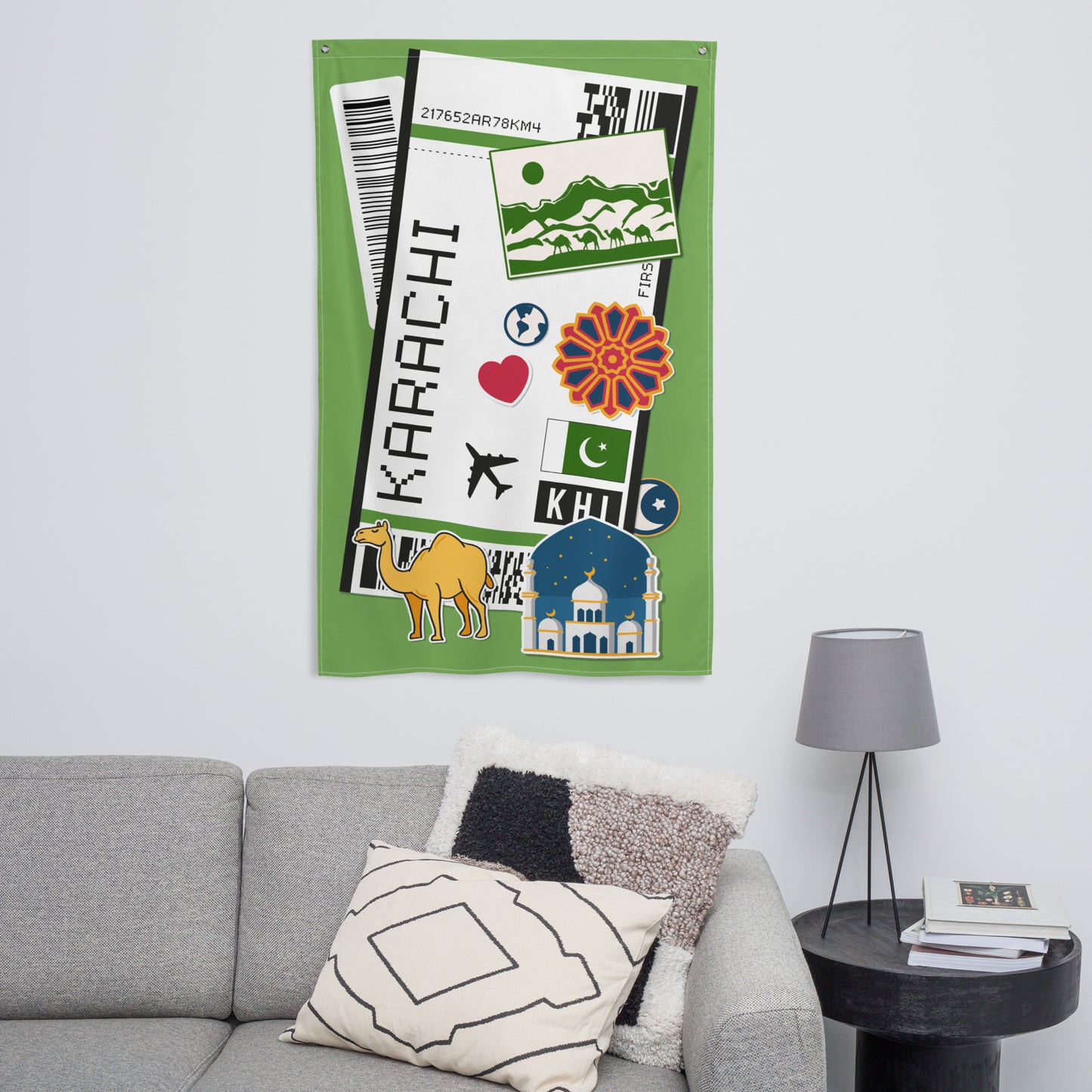 Karachi Pakistan Pakistani Flag Banner Wall Art Decor Banners
