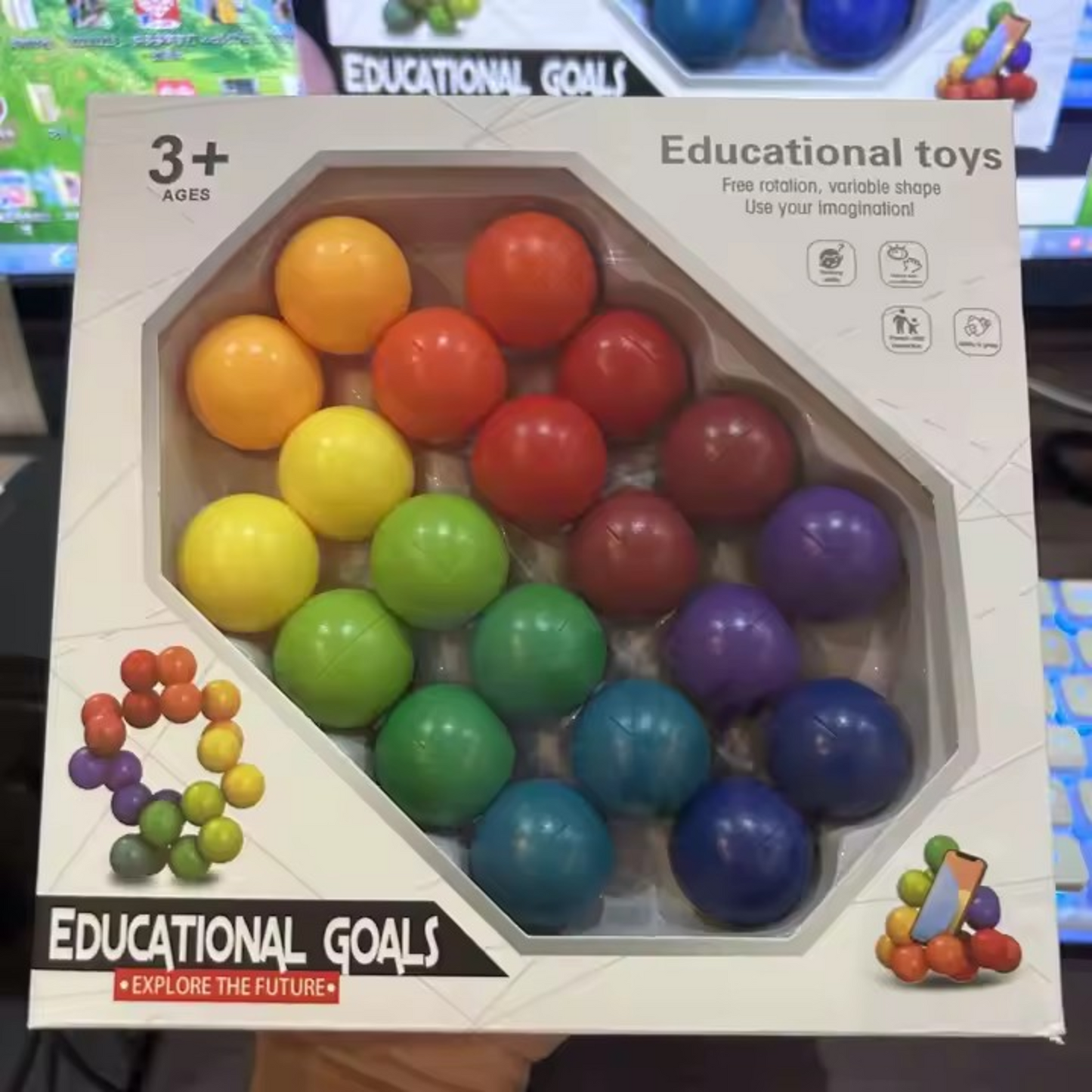 Stress Relief Mass Bead Magic Ball Educational Puzzle Children Kids Colorful Toys