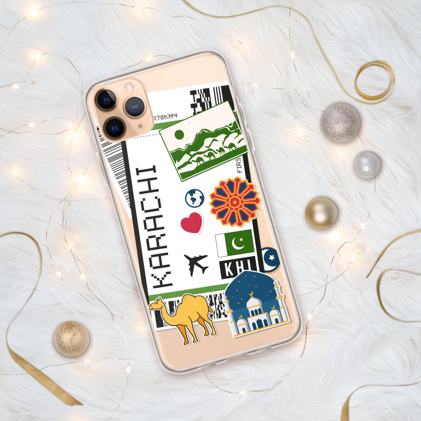 Karachi Pakistan Pakistani iPhone 14 13 12 11 XS Pro Max Case Cute Clear iPhone case