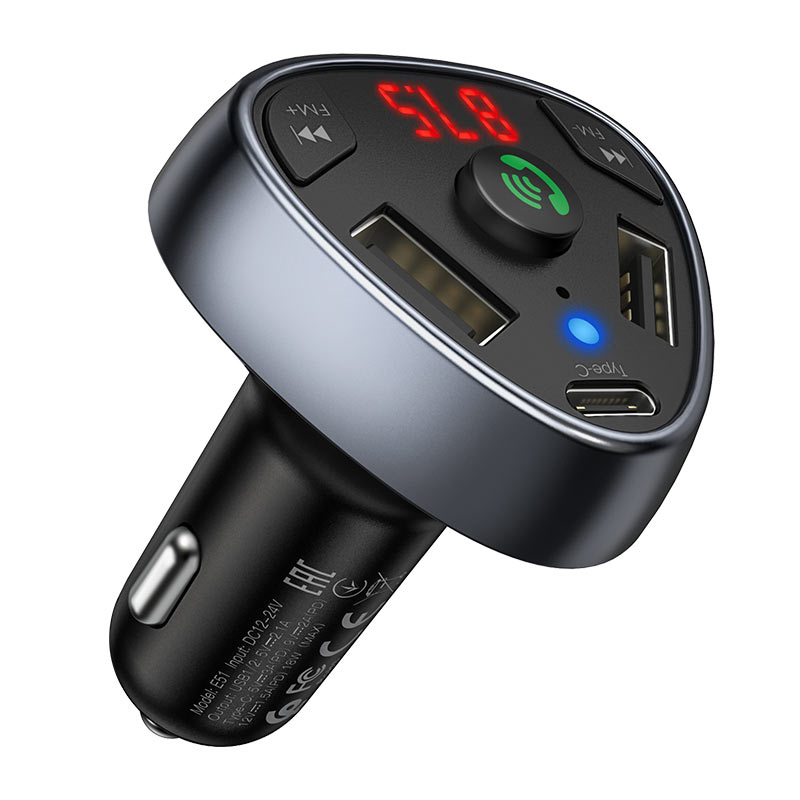 HOCO E51 Road treasure Car charger (BT FM transmitter)
