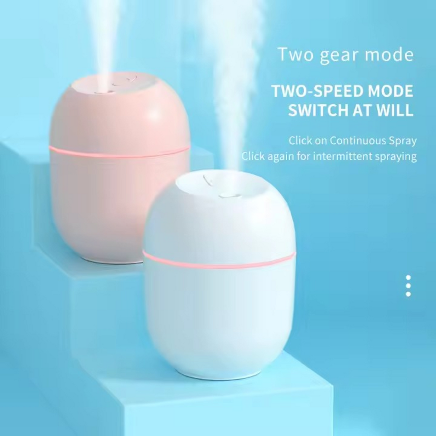 Mini Portable Air Humidifier and Night Light Diffuser Ultrasonic with Color - 220ml