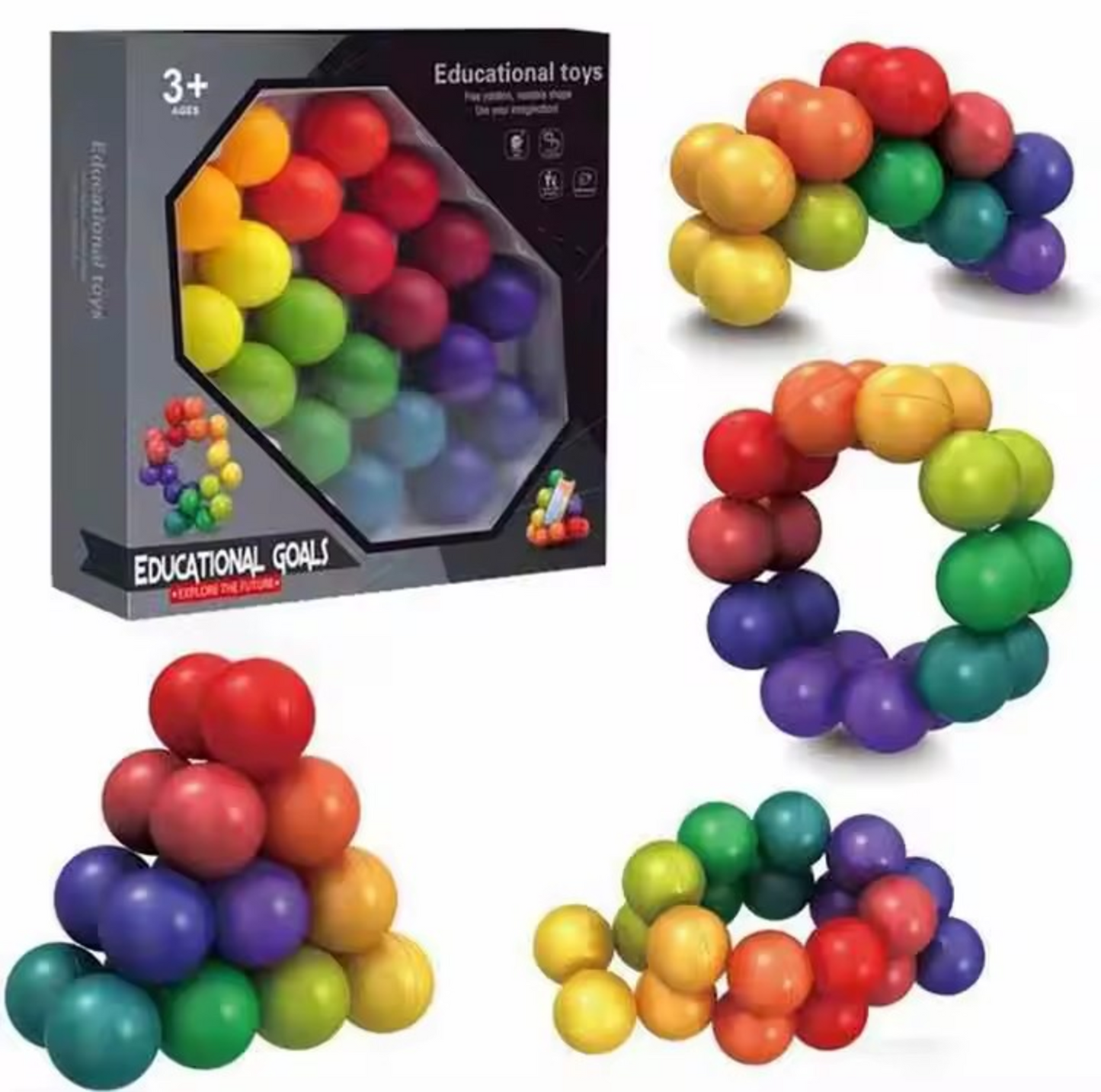 Stress Relief Mass Bead Magic Ball Educational Puzzle Children Kids Colorful Toys