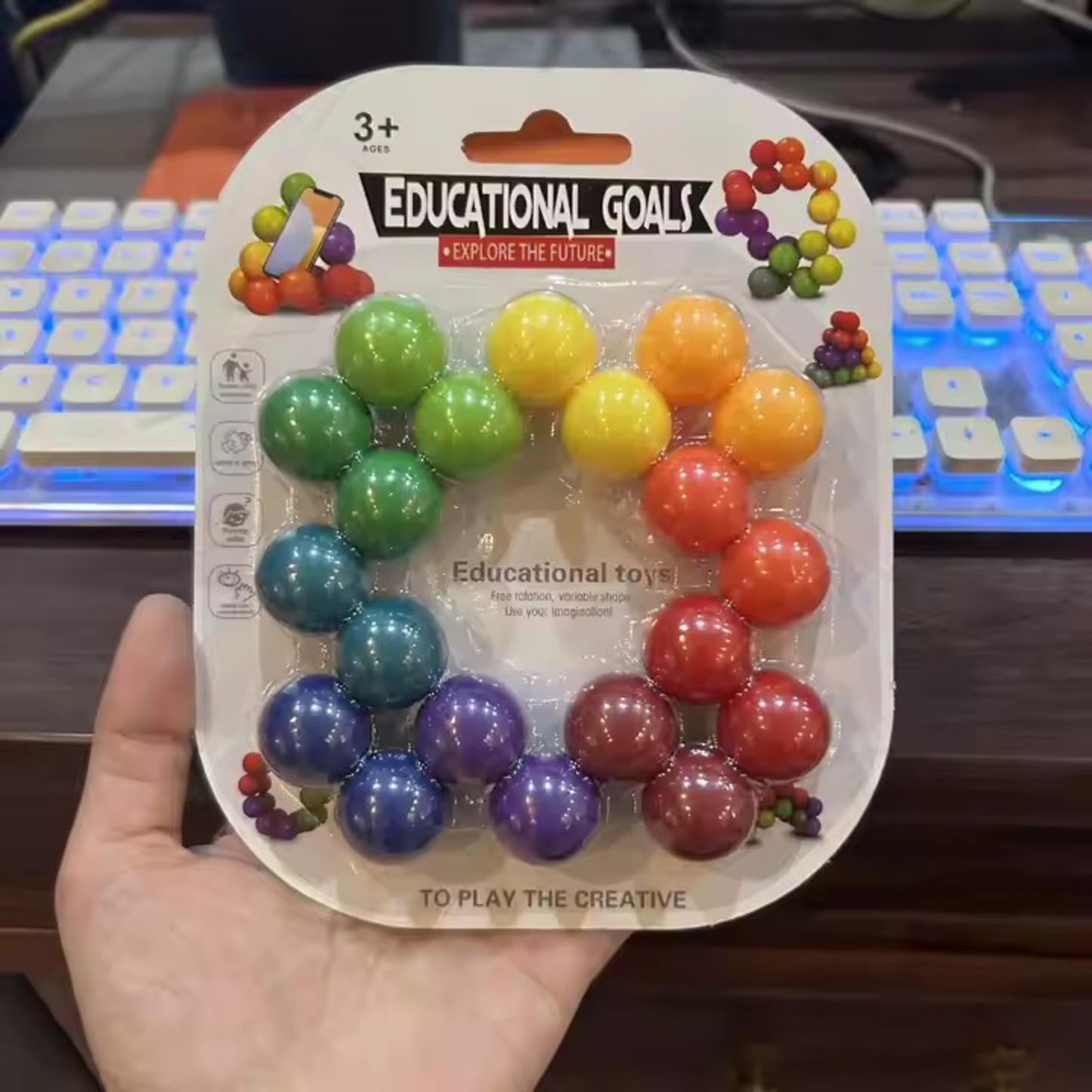 Stress Relief Mass Bead Magic Ball Educational Puzzle Children Kids Colorful Toys