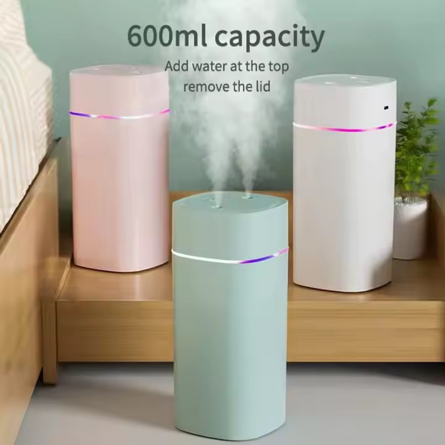 Cool Mist Air Humidifier Aroma Aromatherapy Essential Oil Diffuser - 600Ml
