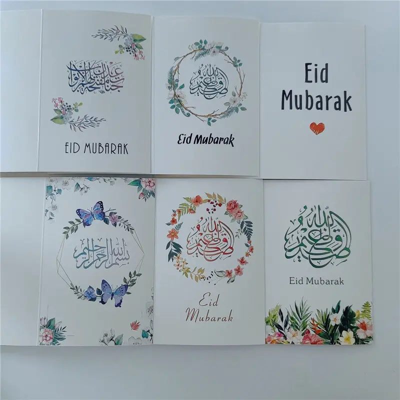 Eid Greeting Card Colorful style Eid Mubarak (6 Pack)