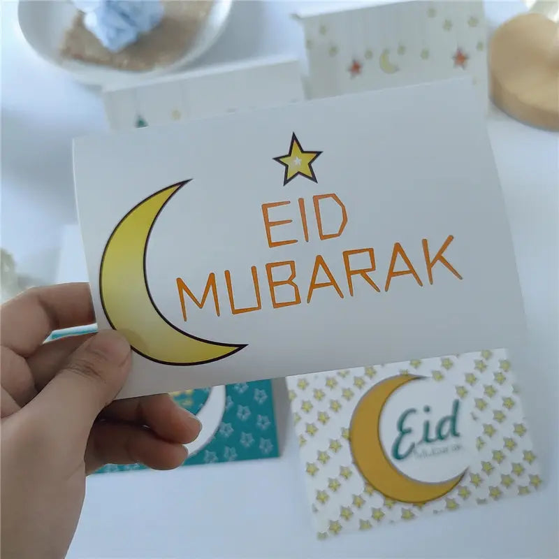 Eid Greeting Card Simple style Eid Mubarak (6 Pack)